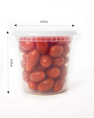EDI [24 גרם, 25 סטים] מעדנייה מפלסטיק מכולות אחסון מזון עם מכסים אטומים | מיקרוגל-, מקפיא-, מדיח כלים בטוח | BPA בחינם | כבד | הכנת ארוחות | אטום דליפה | ניתן למחזר